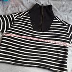 J.Crew Heritage Terry Quarter-Zip Sweatshirt Black Stripe Large Photo 6