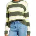Madewell  Striped Fulton Sweater Small Wool Alpaca Green/Yellow Stripe Photo 0
