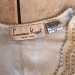Laurence Kazar Vintage  Cream Gold Tassel Beaded Sequin Metallic Glam Blouse top Photo 4