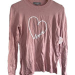 Marled Valentines Day Love Heart Embroidered XS‎ Sweater Pink Photo 0