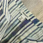 Westport  Blue Striped Shirt Lightweight Bell Sleeve Button Up Blouse Top Size 1X Photo 3