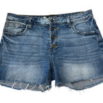 Kut From The Kloth  Gidget High Rise Denim Shorts Frayed Hem Button Fly Women‎ 8 Photo 0