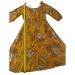 Anthropologie Moulinette Soeus Cara Silk Cold Shoulder Midi Dress Orange 6 Photo 2