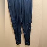 Young Fabulous and Broke Blue Satin Silky Cargo Joggers Size Small Photo 6