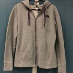The North Face  Women's M Medium Full Zip‎ Hooded Jacket Light Grey and Purpose Photo 1