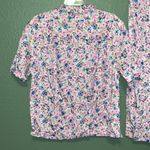 Liz Sport Vintage 80s Corduroy Floral Shirt Photo 4