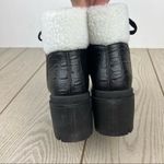 Olivia Miller Alie Sherpa Cuff Lug Sole Boots 6.5 Black Croc Faux Leather $89 Photo 7