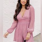 Pink Lily  Metallic Pink Romper Photo 0