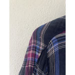 Free People Nordic Day Side Lace Up Flannel Top Shirt Tunic M Oversized Cabin Photo 6