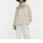 ZARA  Limited Edition wool mohair blend beaded turtleneck sweater in an oatmeal Photo 2