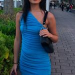 Blue One Shoulder Dress Size XXS Photo 1