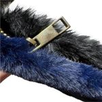 Hat Attack Faux Fur Clutch Blue Black New Photo 3