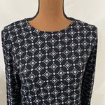 J Jill Wearever collection layered tunic oriental Geo print and solid black Size L Photo 4