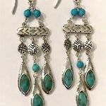Silpada Turquoise Magnesite Sterling Silver Chandelier Drop Earrings W2838 Photo 2