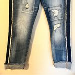 Jessica Simpson Distressed Arrow Straight Striped Side Denim Jeans Photo 1