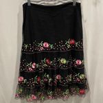 Y2K mesh floral embroidered ruffle skirt midi Acorn Pink Size 6 Photo 3