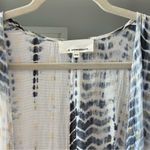 Anthropologie  Vada White Blue Gold Shimmer Cocoon Kimono Women’s One Size Photo 8