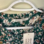 Collective Concepts Green White Sloan Floral Peplum Blouse Fab Fit Fun Medium Photo 7