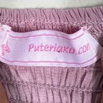 Pink Off Shoulder Bell Sleeve Top Lace Up Cottagecore Womens Size S Puteria XO Photo 4