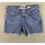 Levis Signature Jean Shorts Womens 26x5 Blue Cut Off Low Rise Frayed Tag 4 Size 26 Photo 0
