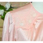 Vanity Fair Long Robe Pink Peach Small Gown USA Tricot All Nylon Vintage Buttons Photo 2
