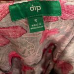 NEW Dip Pink Gray Tropical Artsy Floral Linen Sleeveless Tie Waist Midi Dress Photo 7