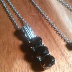 Brazilian Smokey Quartz Three Stone Stainless Steel Pendant Necklace Photo 6