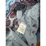 Women's Unbranded Blue Denim and Red Floral Embroidered Mini Dress Photo 5