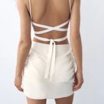 ZARA  Voluminous Bow Mini Skirt Cream Sz M Bloggers Fav Photo 4