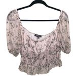 Missguided ✨ 
cream ruched front floral milkmaid top✨ Photo 0