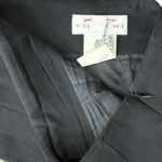 Vintage 90s Black Green Ribbon Ruffle Stripe Wool Pencil Knee Length Skirt sz 6 Photo 3