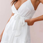 Selfie Leslie NEW NWT‎  Khandi Wrap Ruffle Dress White Tie Waist Women's XL Photo 0