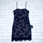 Lulus Black Lace Lace Dress Spaghetti Straps Knee Length Party Size M NWT Size M Photo 1