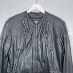 Harley Davidson Women M Black Vented Perforated Leather Jacket 98115 Photo 2