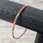Vintage Bracelet Red & Green Thin Bangle Photo 1