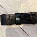 Vtg Al Stohlman Brand Black Leather Belt Floral Rhinestone Western Cowgirl Photo 9