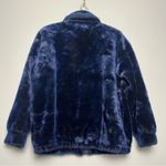 Gallery Vintage 90s Faux Fur Blue Bomber Jacket Women’s Size S Glam Party Photo 1