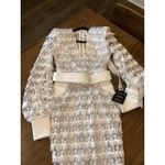 Zhivago It's Over Dress Midi tassle lace long sleeve formal cocktail dress US 4 White Photo 7