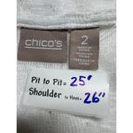 Chico's  Cleo Cutout Jacquard Top Short Sleeve Knit Fashion Antique White Size 2 Photo 2