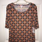 LuLaRoe Patterned Julia Dress BNWT  3X Black Orange Photo 1
