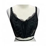 Victoria's Secret Dream Angels Corset Top Womens M Black Unlined Lace Up Romantic Photo 1