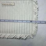 Michael Kors NWT Jet Set Woven Fray Edge Optic White Zip Pouch Clutch Wristlet Photo 8