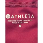 Athleta Contender Side Stripe Capri Leggings in Powerlift Burgundy Purple Small Photo 4