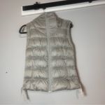 Eddie Bauer  Quilted Down Puffer Vest Gray Silver Metallic Size XS EB550 Hooded Photo 2