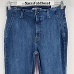 We The Free People Level Up Slit Bootcut Raw Hem Dark Wash Jeans Women’s Size 30 Photo 3