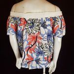 Skies Are Blue  Embroidered Floral Off The Shoulder Top (S) Photo 4