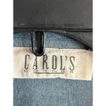 Vintage Carols Corner Lattice Denim Vest Sz Small Blue Grey Western Photo 5