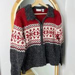 Croft & Barrow vintage Christmas fair isle zip up wool blend sweater Photo 0