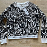 UGG NEW  Zebra Print‎ Crewneck Sweatshirt Long Sleeve Pullover XS Photo 0