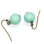 Handmade Mint Seafoam Green Dangle Beaded Earrings Photo 1
